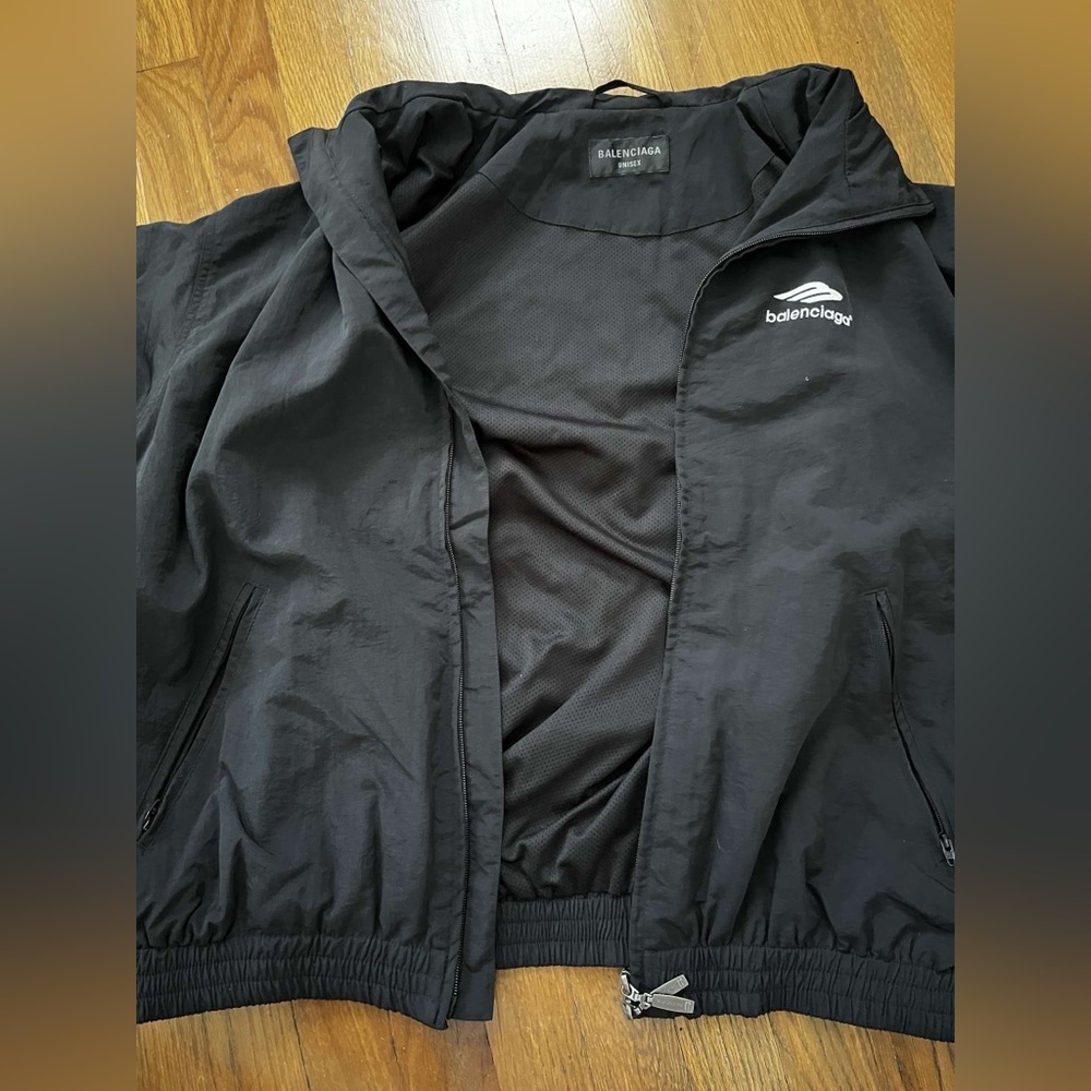 Black balenciaga sporty b track jacket